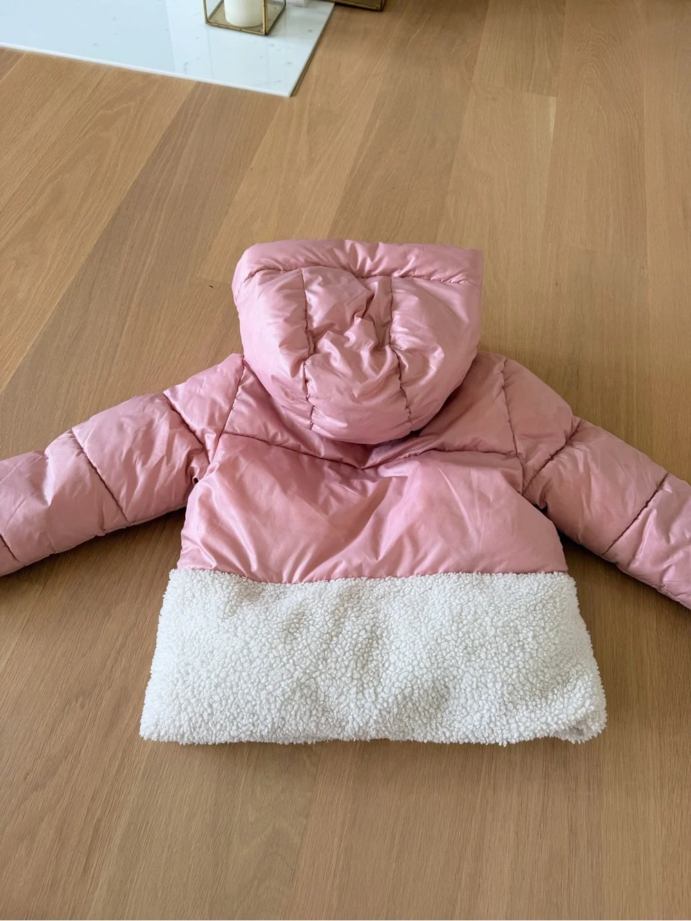 Girls Pinks Michael Koors Puffer Jacket with Sherpa Trim - Kids